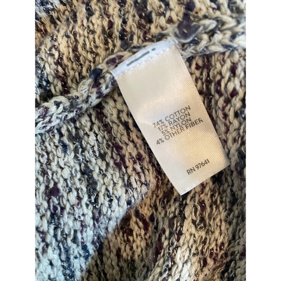 J.Jill XL Wearever Long Single Button Cardigan Pockets Marled Gray Blue Purple - Picture 7 of 7